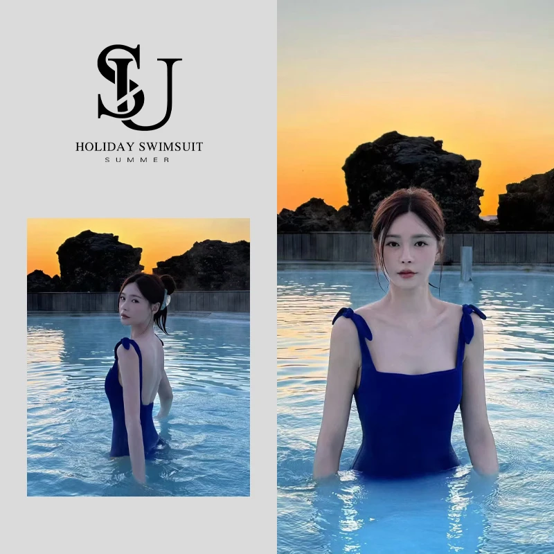 【沈梦辰】明星同款泳衣连体显瘦遮肉比基尼海滩泳衣泳衣推荐