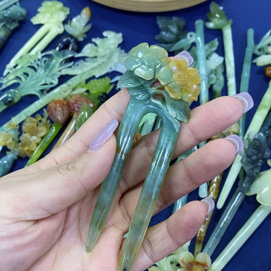 蛇纹石玉发簪未镶嵌