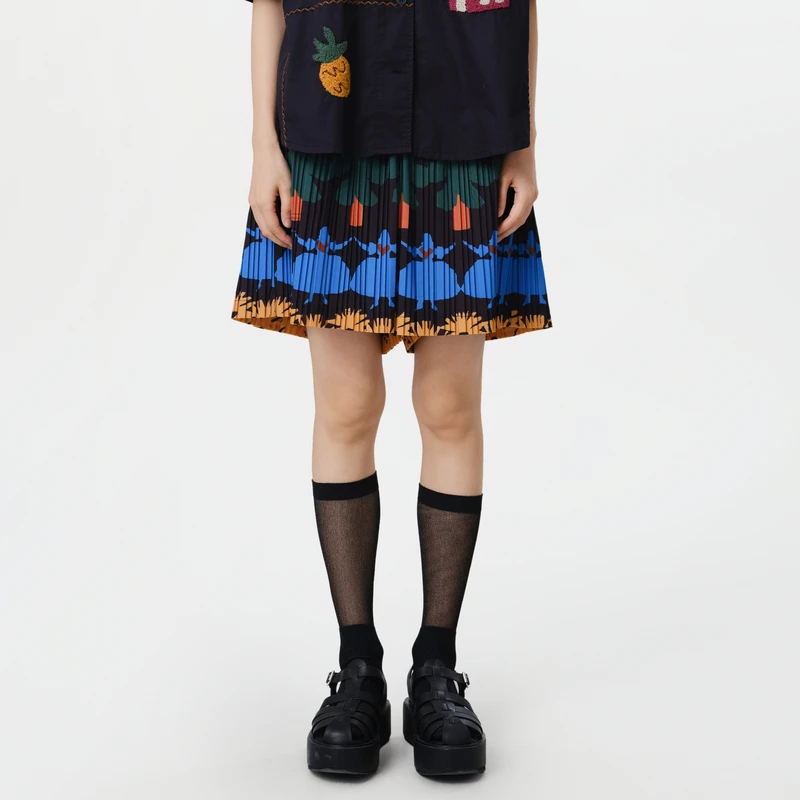 MOVEUP幻走2025夏季新款.FUN 松紧腰欧若风休闲短裤女325210104