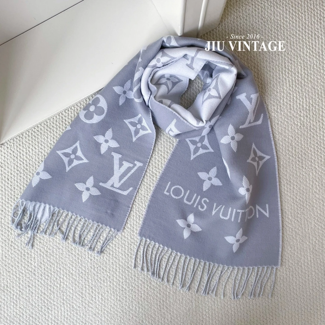 未使用 LouisVuitton/路易威登 围巾灰 CG8-0625