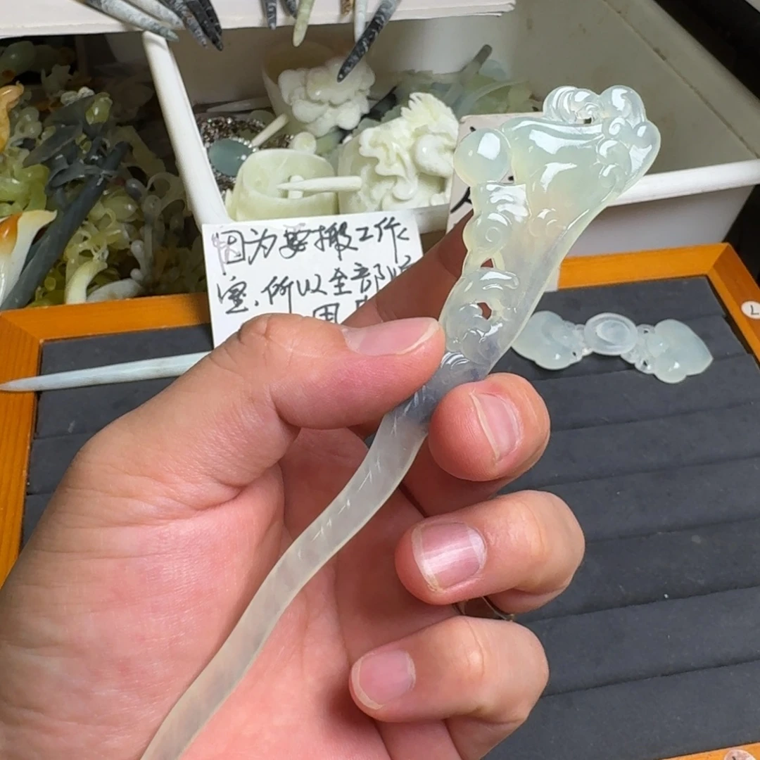 未镶嵌蛇纹石玉发饰