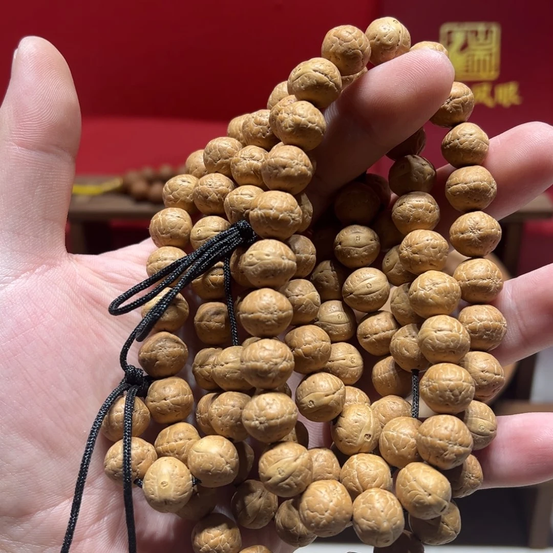 手串凤眼菩提12mm尼泊尔凤眼菩提实心飞碟桩108