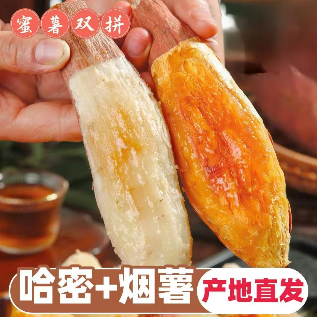 【京东包邮】正宗白哈密烟薯25双拼烤番薯烤地瓜新鲜番薯白心红薯河北省
