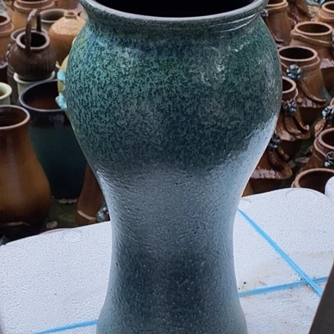 紫砂花盆口15.5高度37窑变色处理