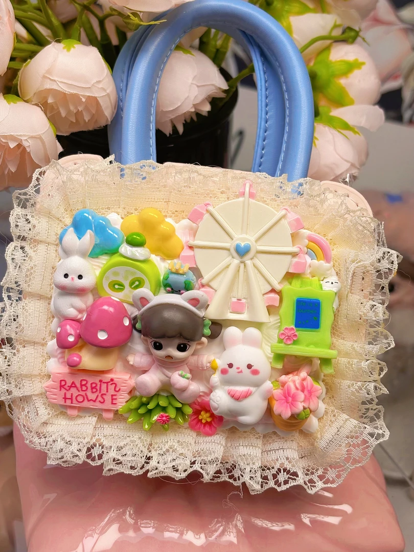 萌粒皮质奶油胶手作包包