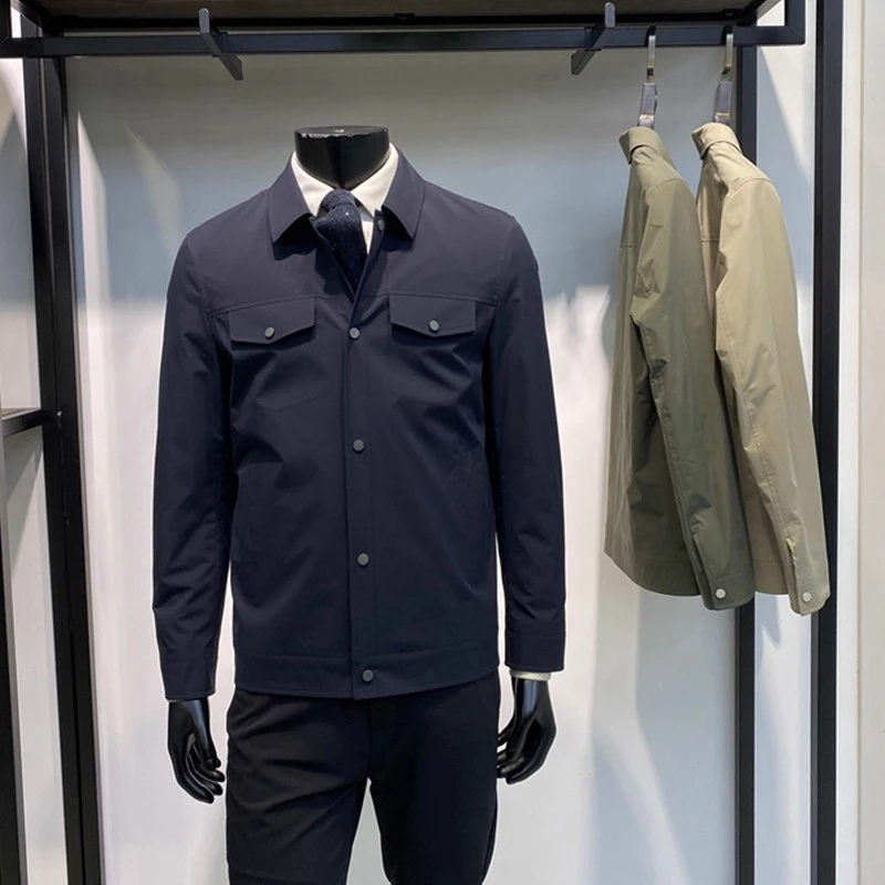 Moleubak 2025年秋季新品男士翻领薄款夹克商务休闲派克服外套