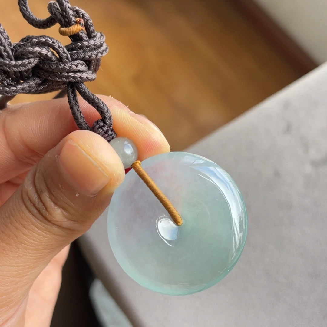 翡翠未镶嵌颈饰蓝紫