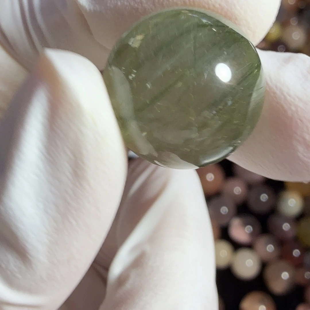 ****维未镶嵌珠宝半成品水晶绿兔16mm定制不退换