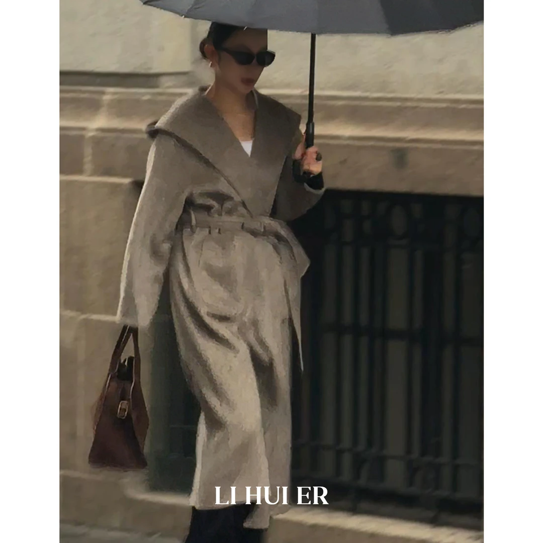 Li Hui Er【雪国列车】冬季轻奢新款极简设计师款长款大衣2768