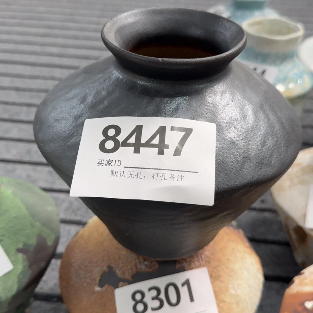 摆件陶景德镇高温花瓶编码8447高17口6默认无孔