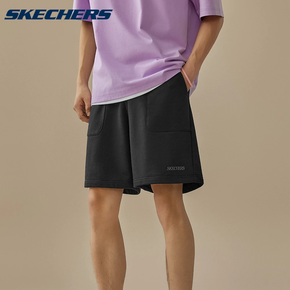 斯凯奇官方男装时尚五分休闲裤舒适透气运动裤短裤L225M184