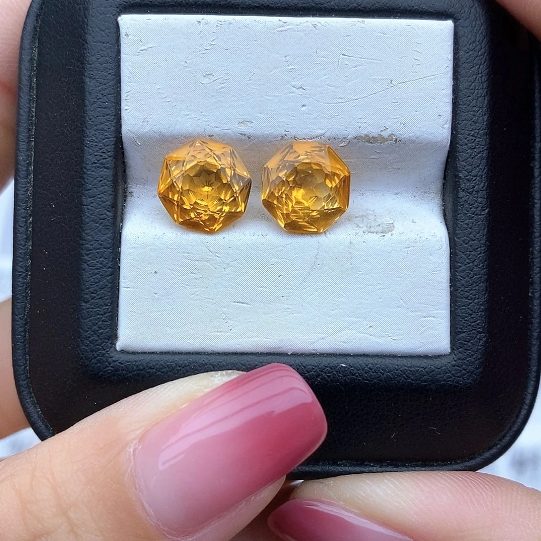 纯天然黄水晶裸石定制5c t x未镶嵌黄晶不*要