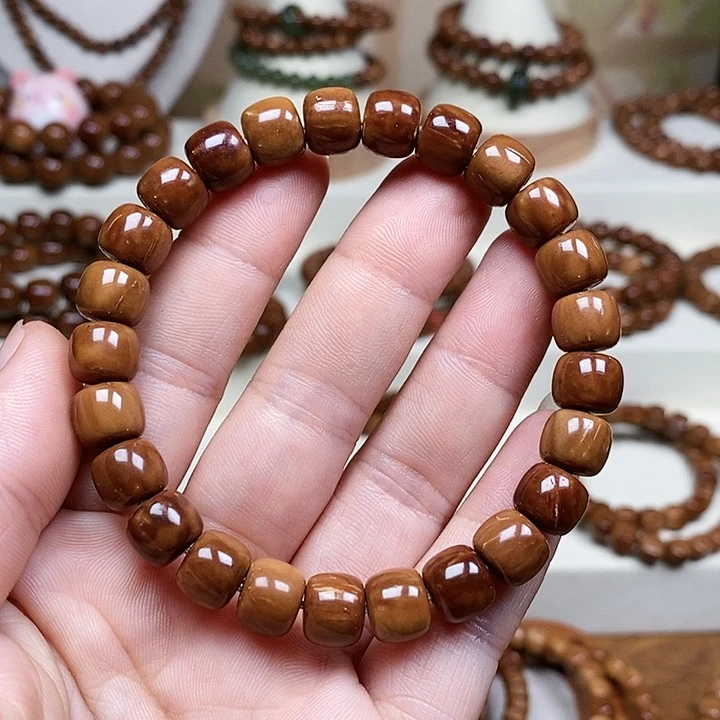 库克手串卡8*9老型桶珠带正常棕眠棕线不退不换