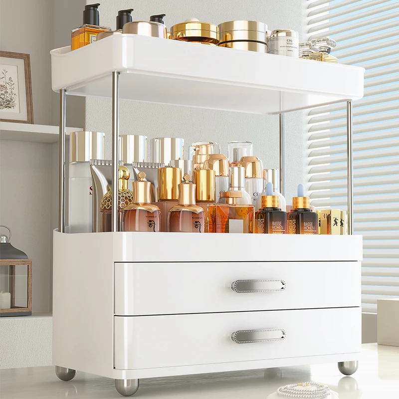 化妆品桌面收纳架抽屉式多层大容量防尘护肤品收纳架置物架整理架