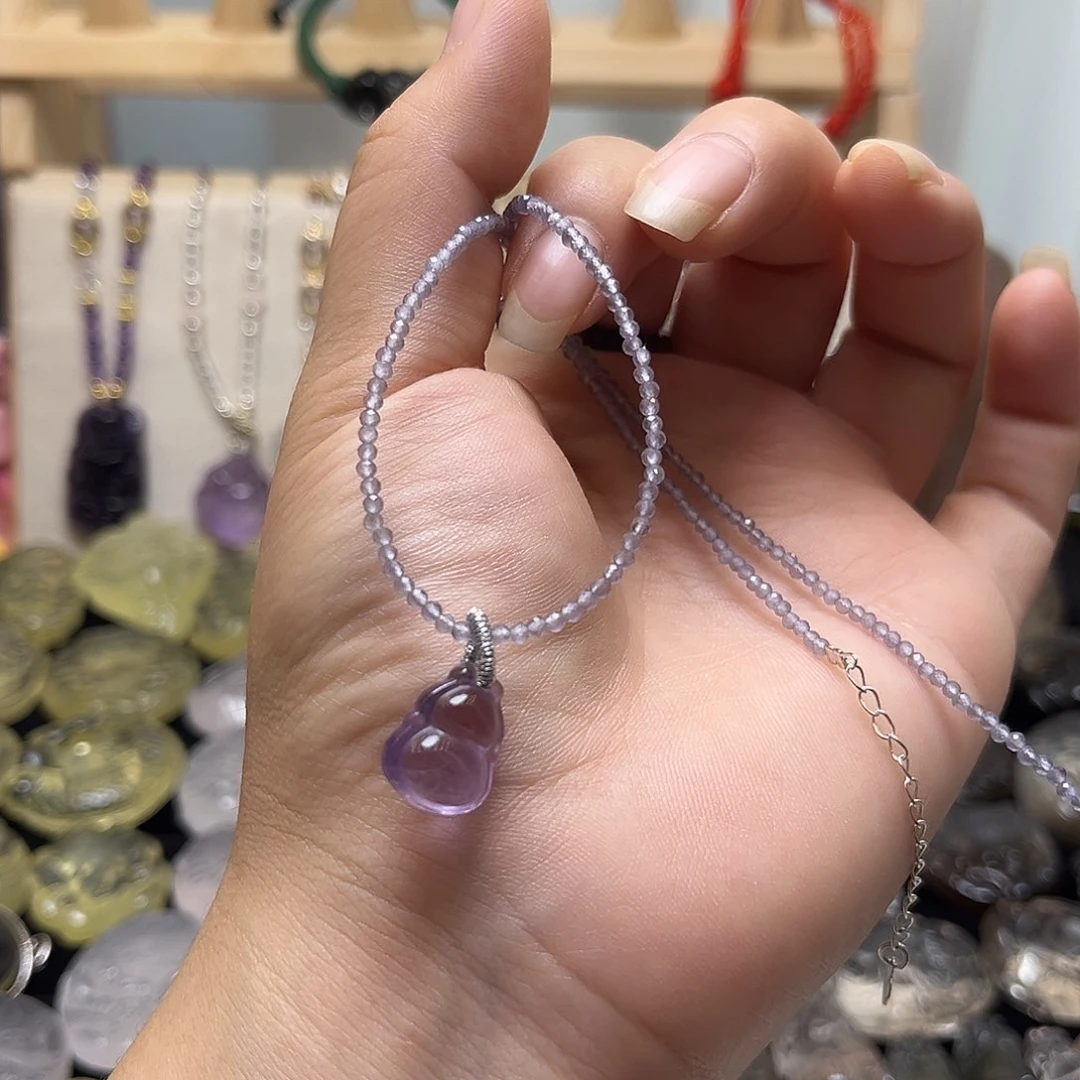 颈饰银S925镶嵌紫晶紫水葫芦42