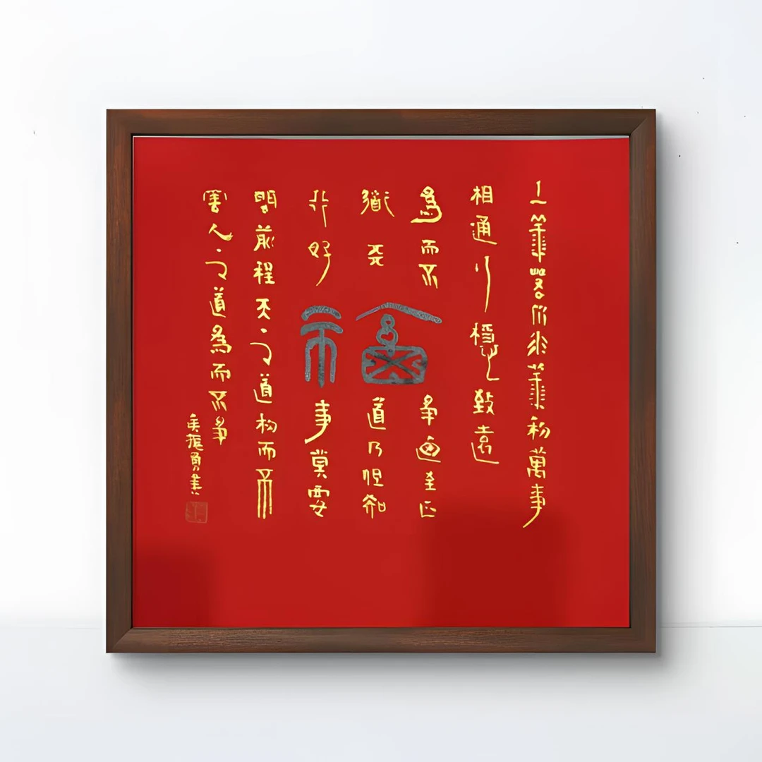 [侯振勇-中书协会员]手绘33cm*33cm《福》装饰画书法