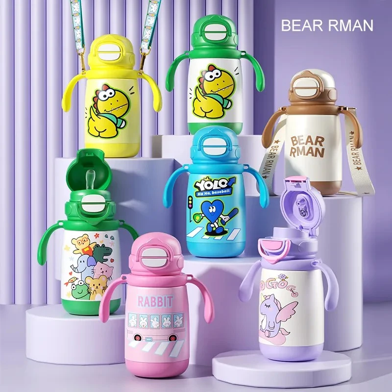 316不锈钢保温杯一盖双饮手柄手提一杯多用