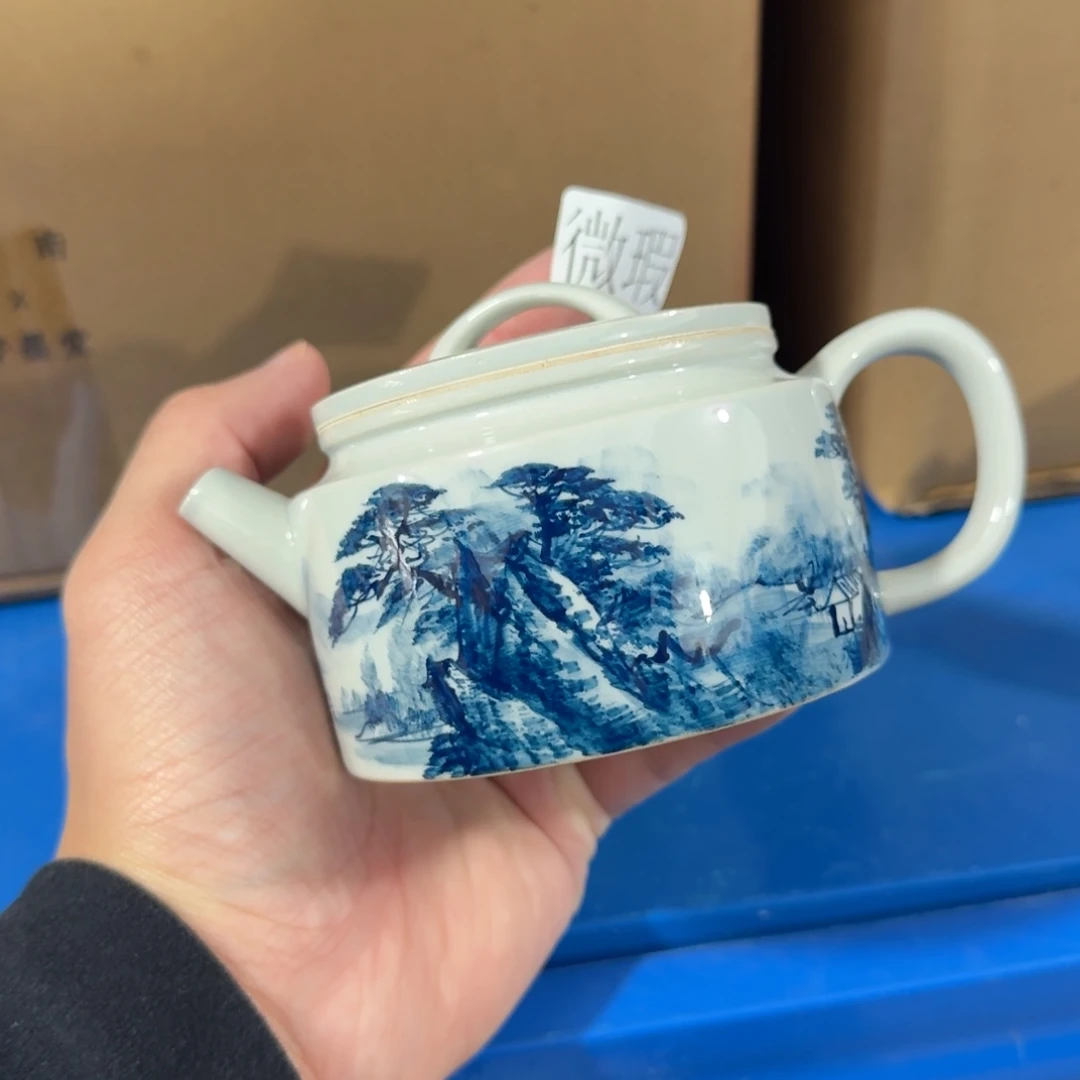 釉下手绘茶具微瑕