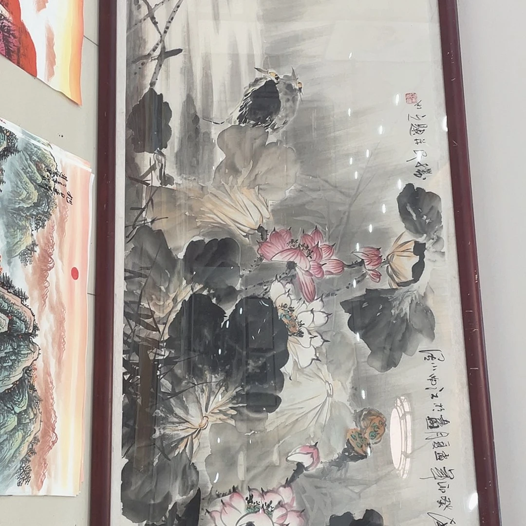 国画不带框子，发花心