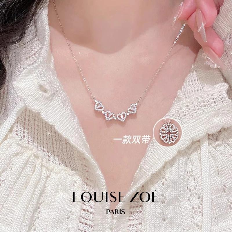 坠链均925银 「设计师」Louise Zoe灵动四叶草S925纯银项链女礼物