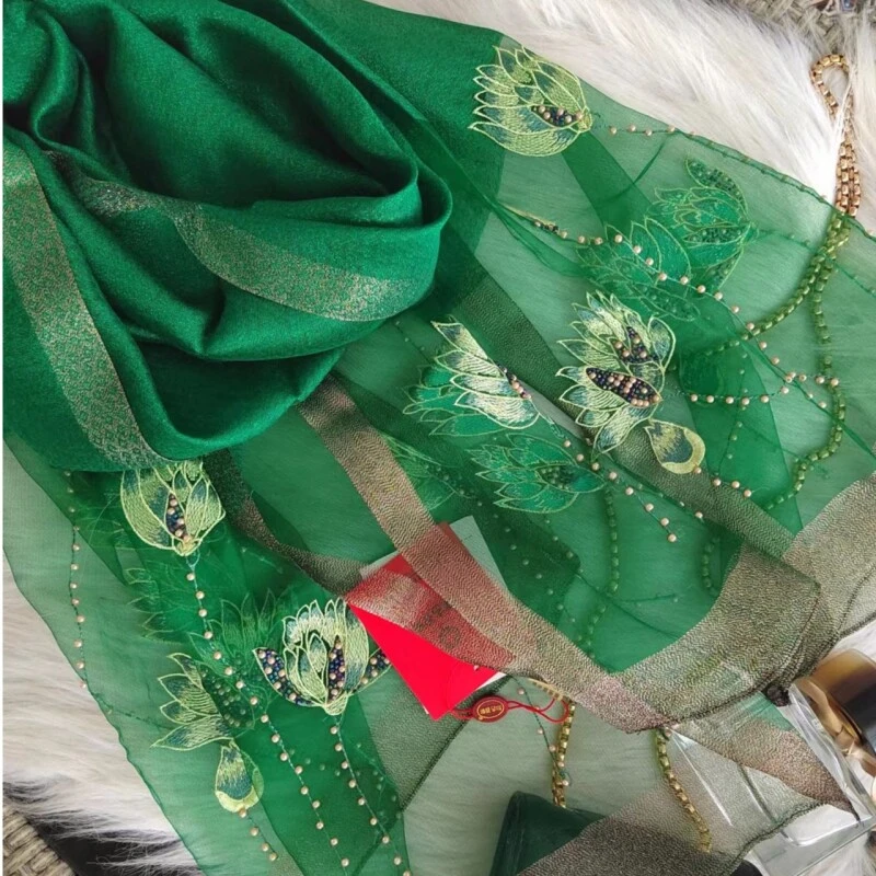 瑕疵 绿色佛手秋冬 围巾