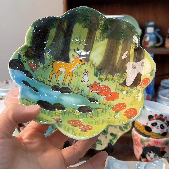 不锈钢景德镇釉下手绘陶瓷