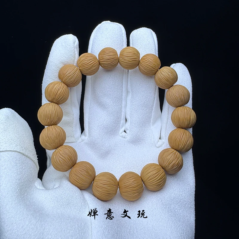 【婵意-金丝猴】全品无暇拉丝猴头核桃手串精雕保红原皮原色无泡药