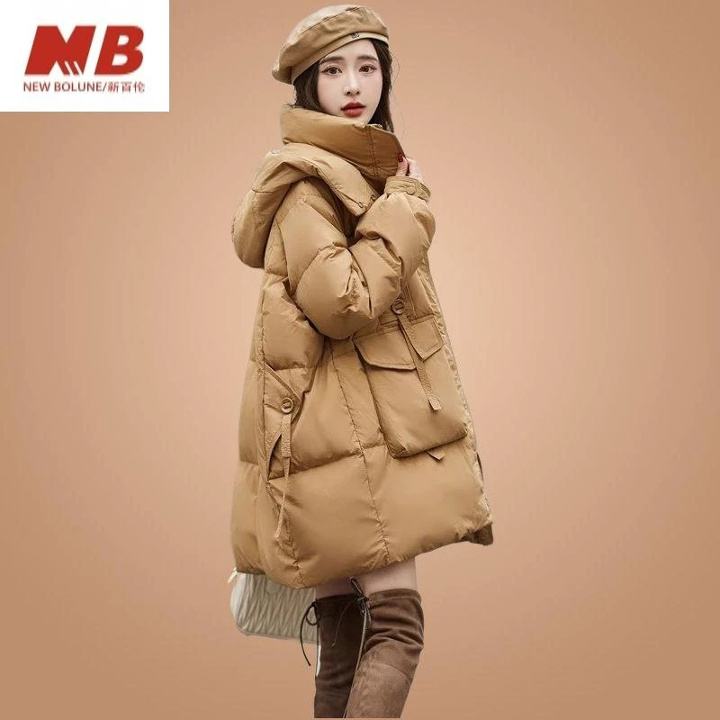 新百伦【奥莱撤柜】美拉德加厚保暖棉服中长款女士减龄冬季新款洋