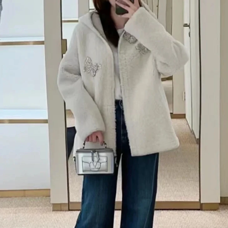 全新未使用 Valentino/华伦天奴 皮毛一体外套/42码/Xspa5873