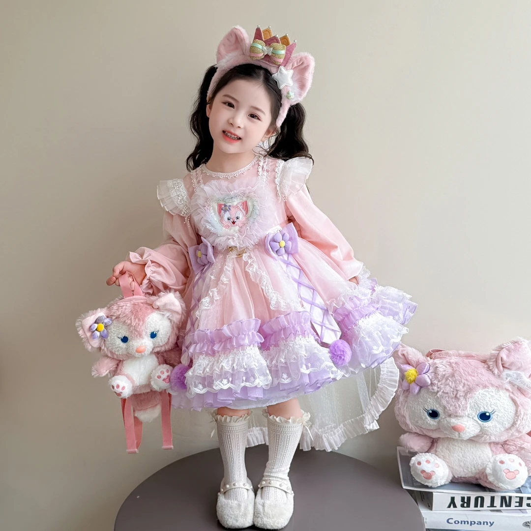玲娜贝儿卡通加绒洛丽塔可爱女宝蓬蓬裙连衣裙秋冬生日公主裙甜美