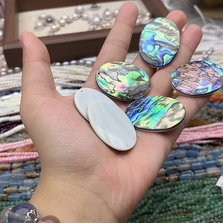 玛瑙/玉髓未镶嵌珠宝半成品一个30/40mm左右鲍鱼贝吊坠