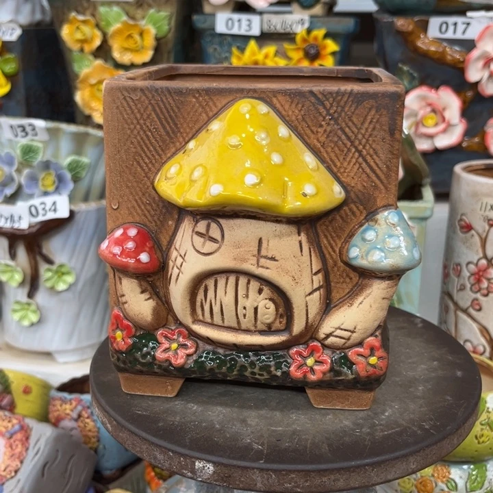 紫砂花盆粗陶材质多肉花盆