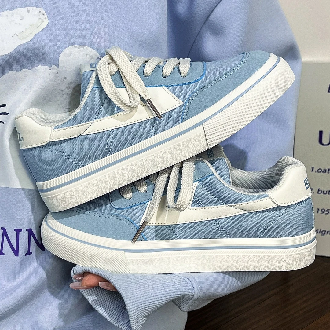 回力女鞋帆布鞋2025夏季新款厚底增高原创时尚百搭海盐蓝板鞋女鞋