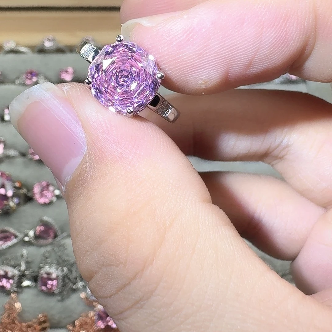 芙蓉石戒指银S925镶嵌