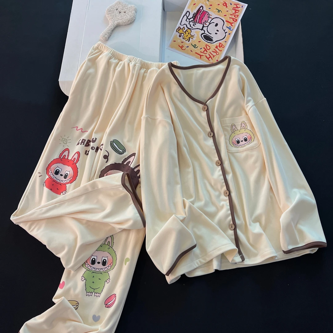 睡衣女春秋冬季长袖大码德绒2025新款保暖拉布布套装可外穿家居服