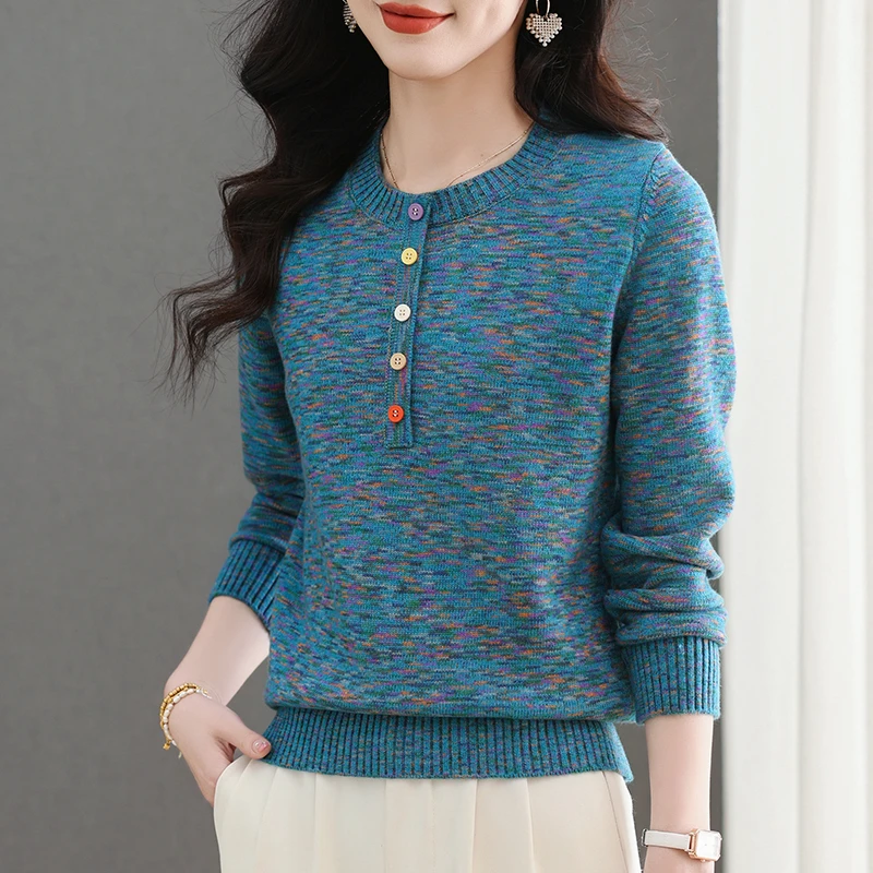 YILI新款冬款洋气长袖针织衫上衣女打底衫时尚5505