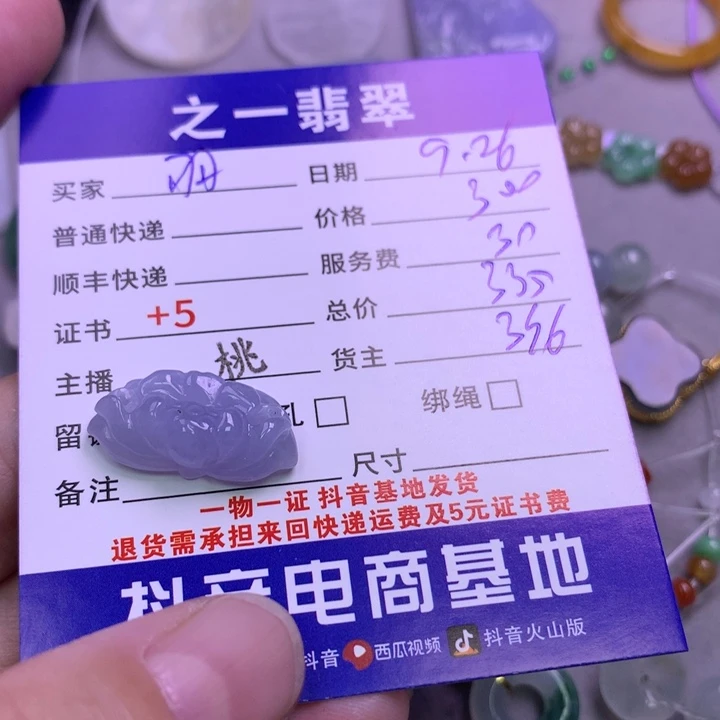 颈饰未镶嵌翡翠羽*