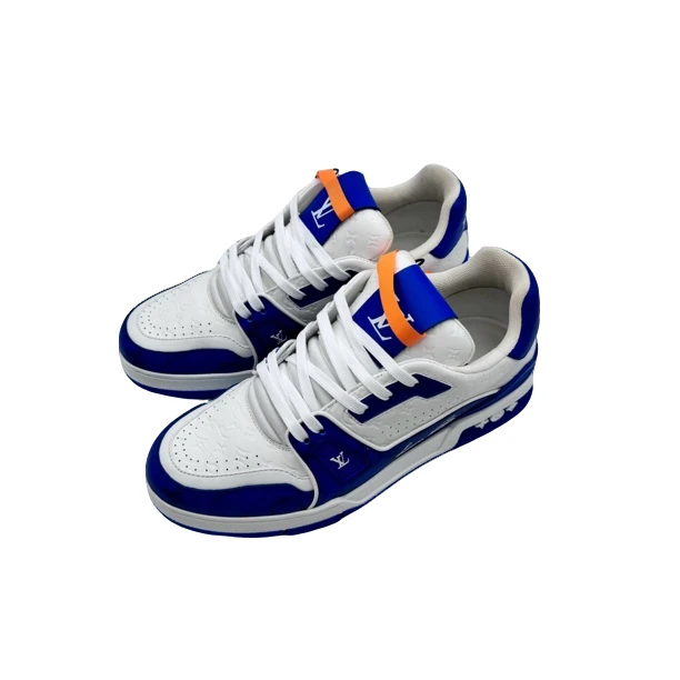99新 LouisVuitton/路易威登 5码39码白蓝浮雕 trainer99新vv1197