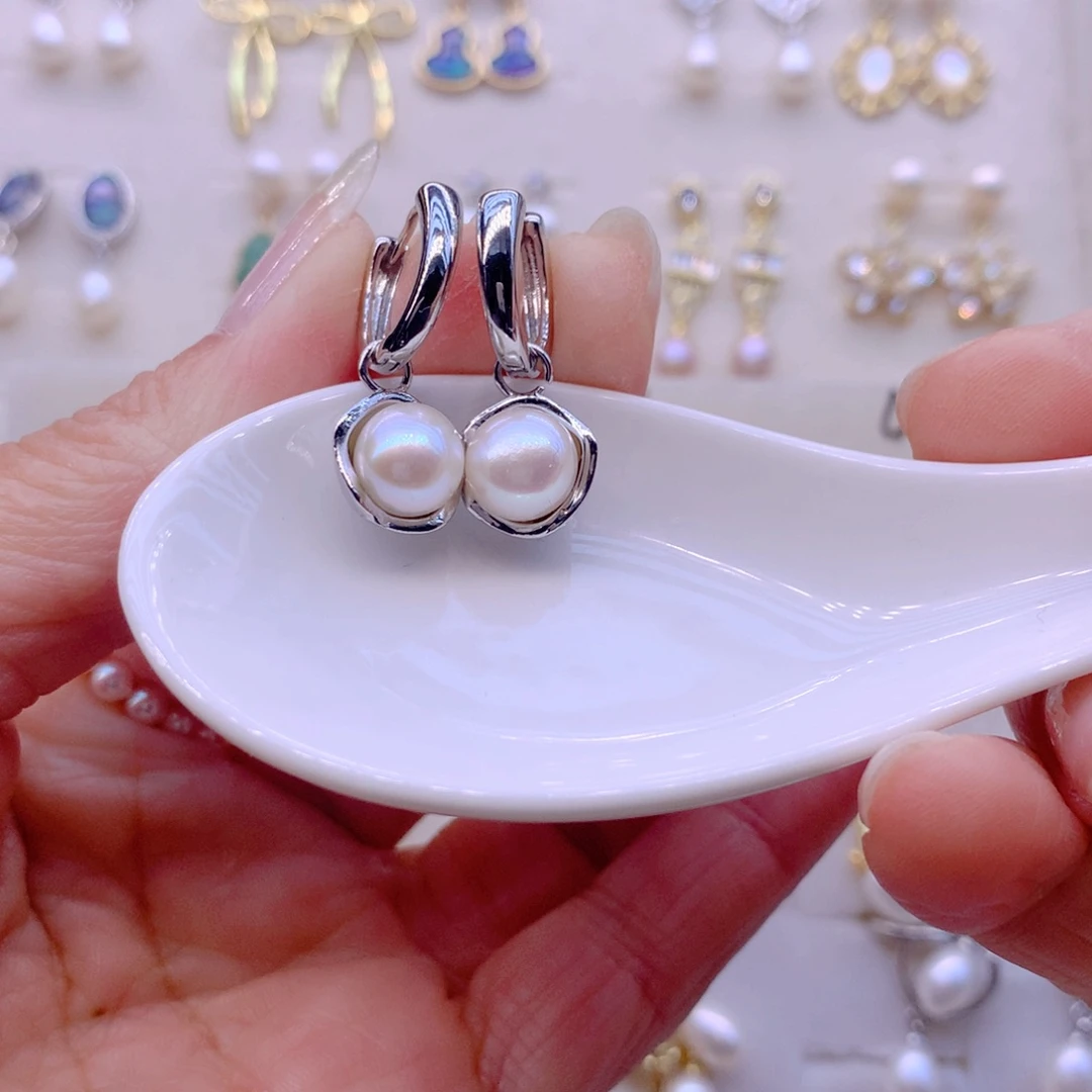 耳饰合金淡水珍珠