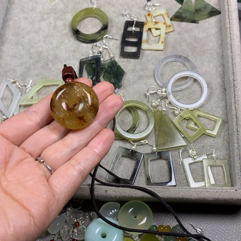 【闪购商品】未镶嵌蛇纹石玉挂件耳饰耳环项链