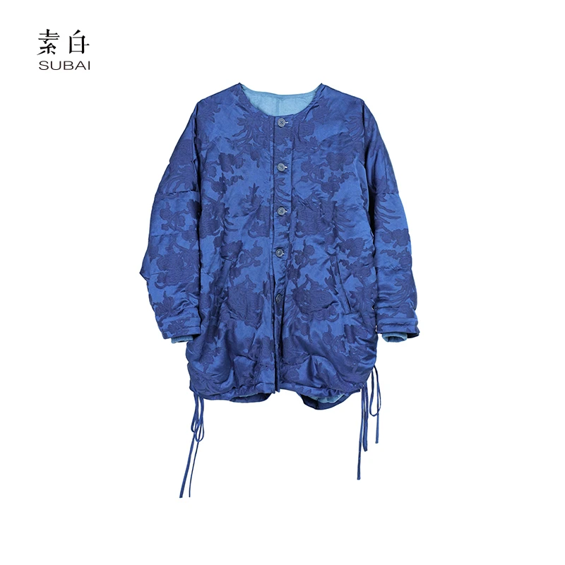 素白【蓝凤凰】高定提花鹅绒服SB2410YR00612