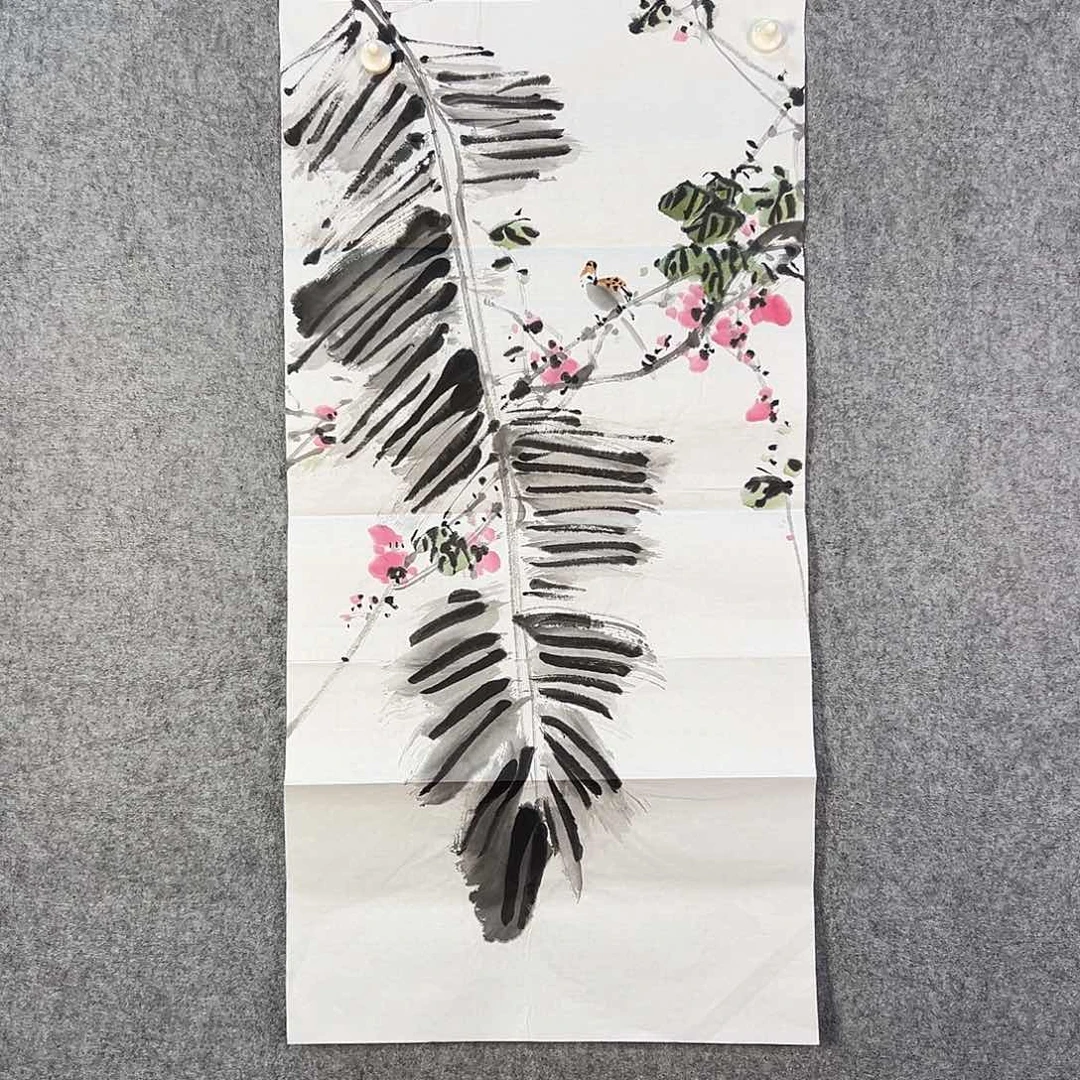 国画242 花鸟在此鸣叫的声此起彼伏中也