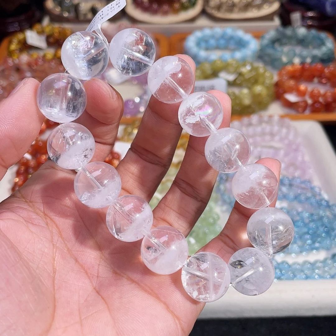 手链未镶嵌水晶半盆彩虹白幽灵15.5mm