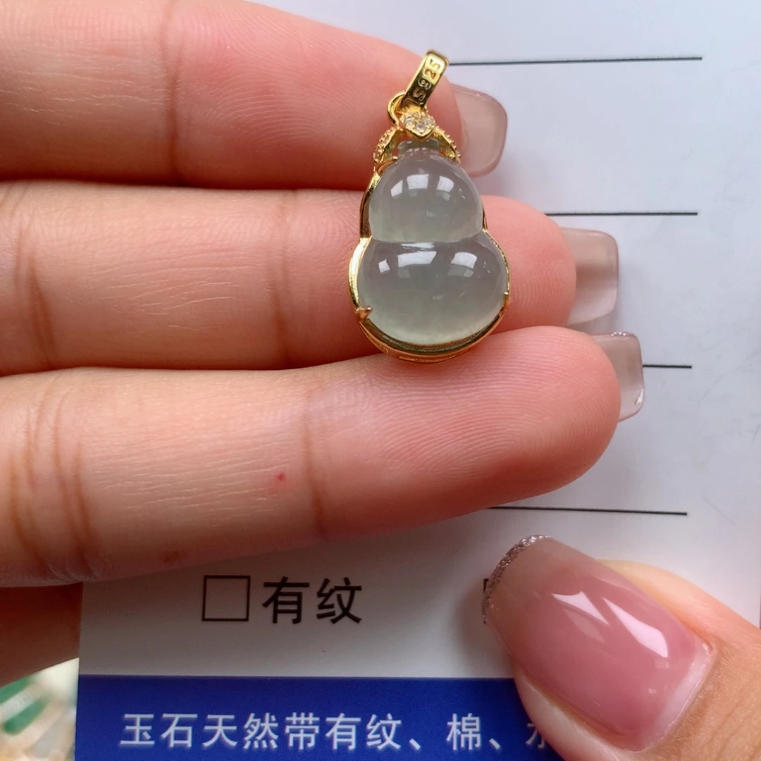 颈饰银S925镶嵌翡翠