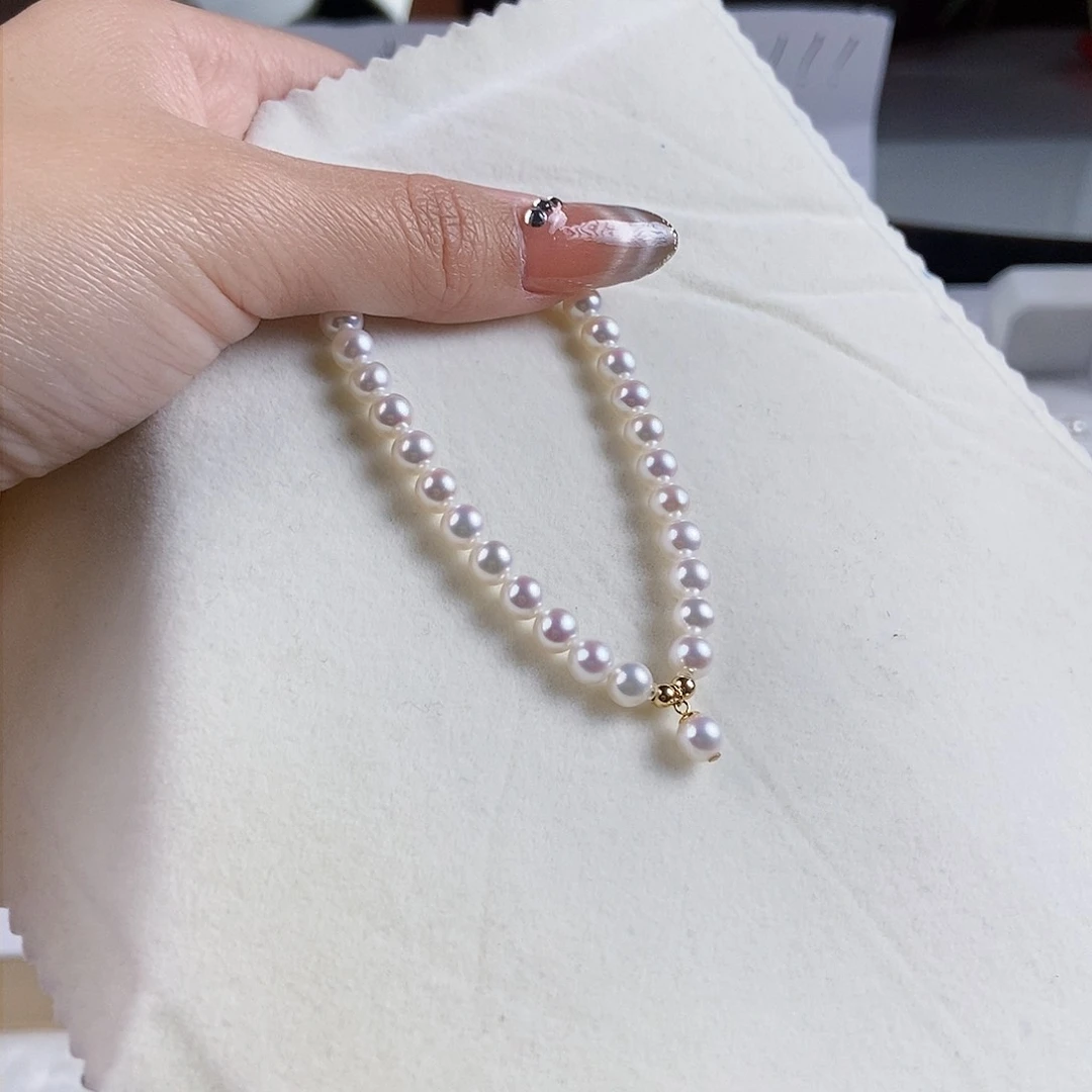 淡水珍珠手绳18K金镶嵌