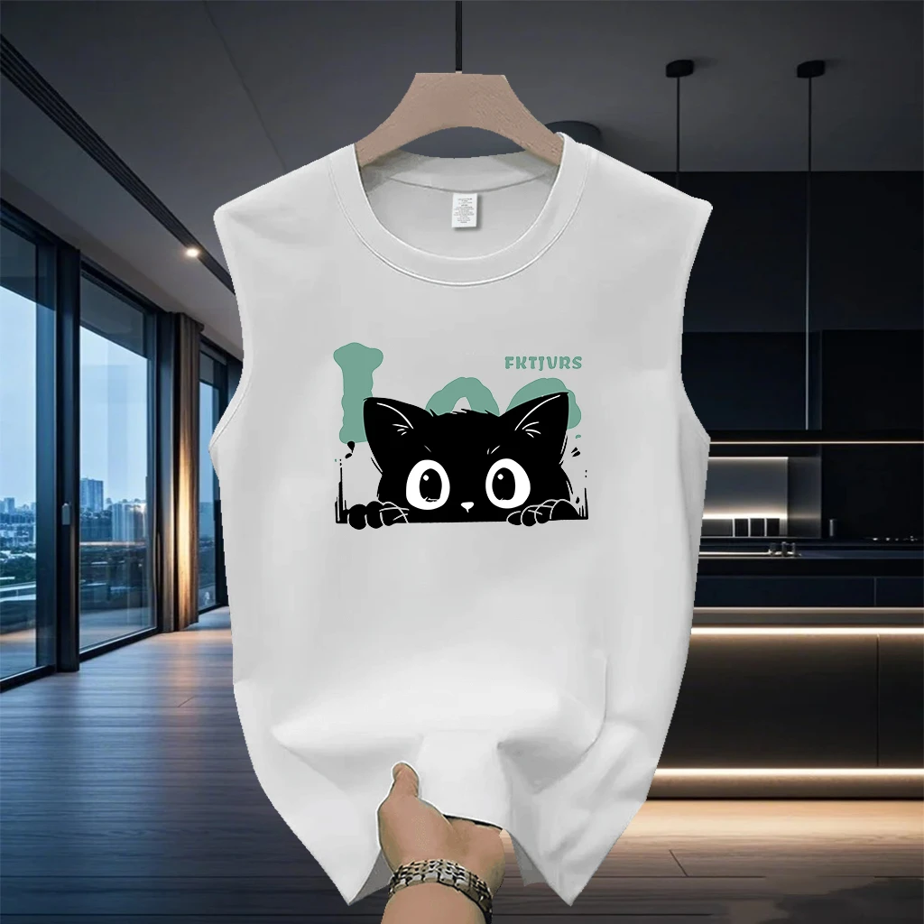 美式痞帅潮牌重磅纯棉背心男士夏季新款爆款时尚坎肩无袖t恤男装T