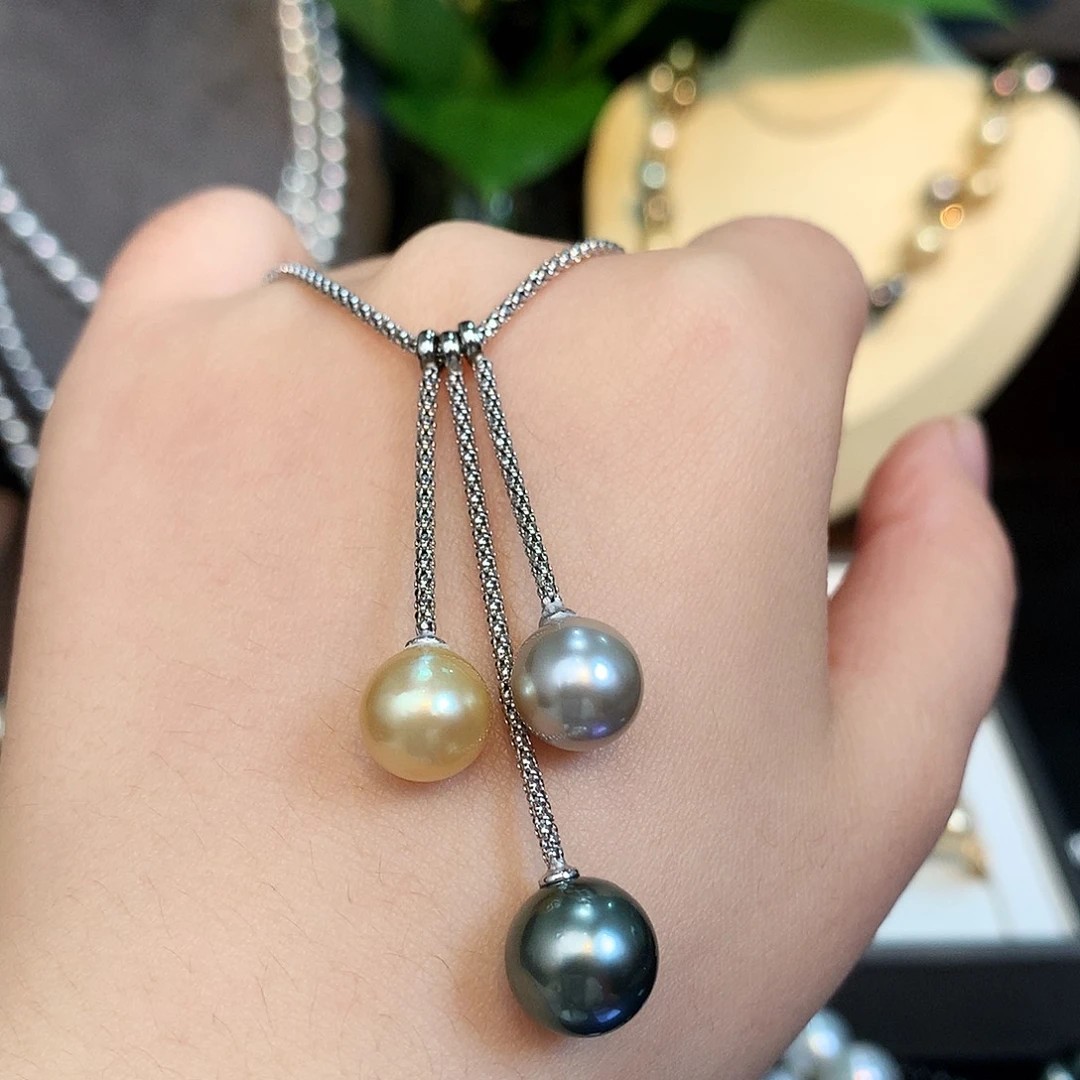 银S925镶嵌项链海水珍珠