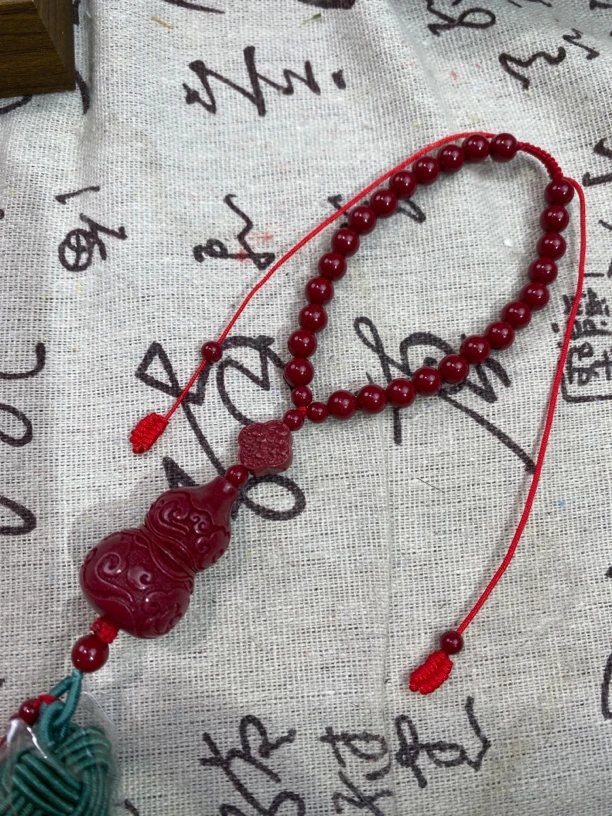 含辰砂工艺品百搭精编葫芦挂件