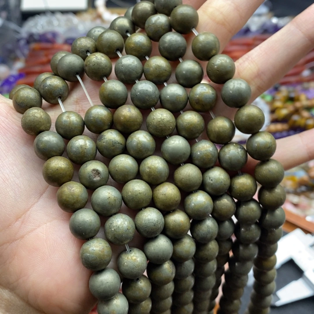 未镶嵌玛瑙/玉髓珠宝半成品一条纯天然古铜灰圆珠10mm