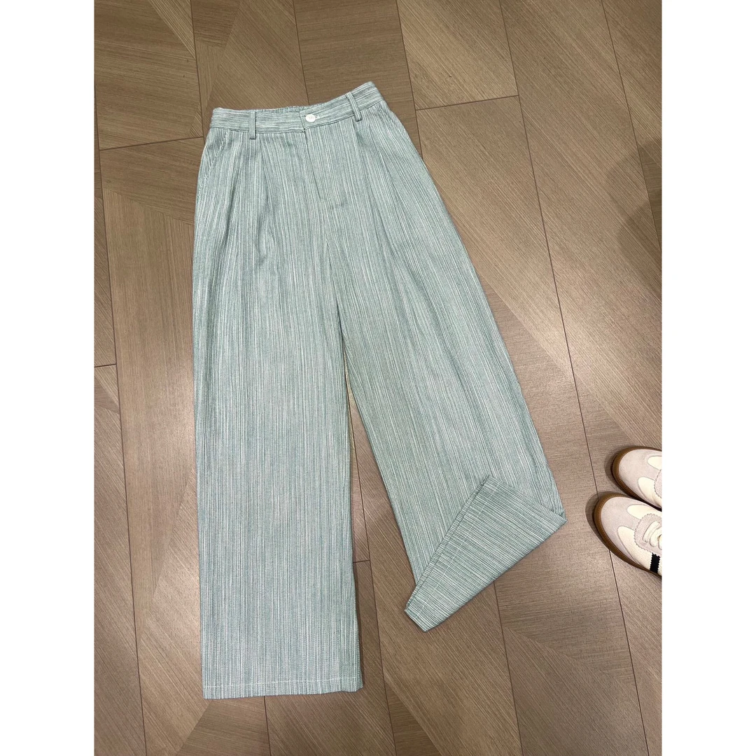 【王雪糕专属】茵曼复古气质哈伦裤高腰百腿休闲裤子D18528199